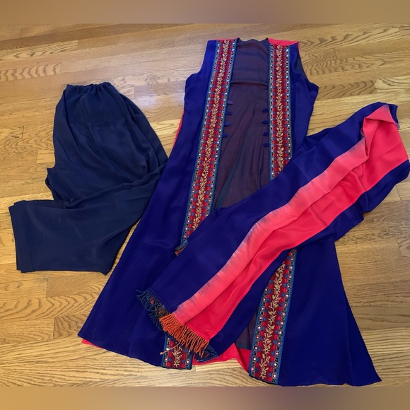 100% silk Ombré 5 pc outfit one size - Picture 7 of 14